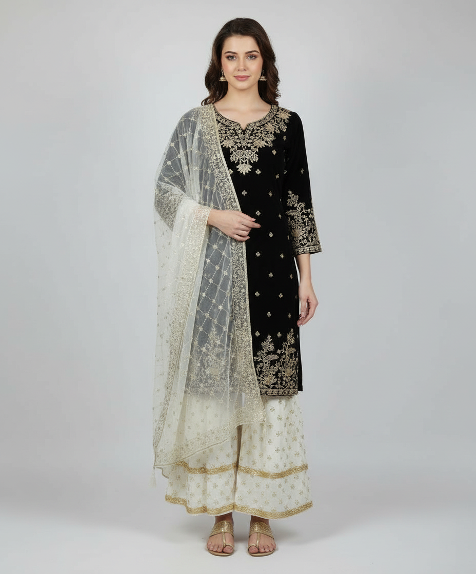 Noir Elegance Pakistani Kurta Set