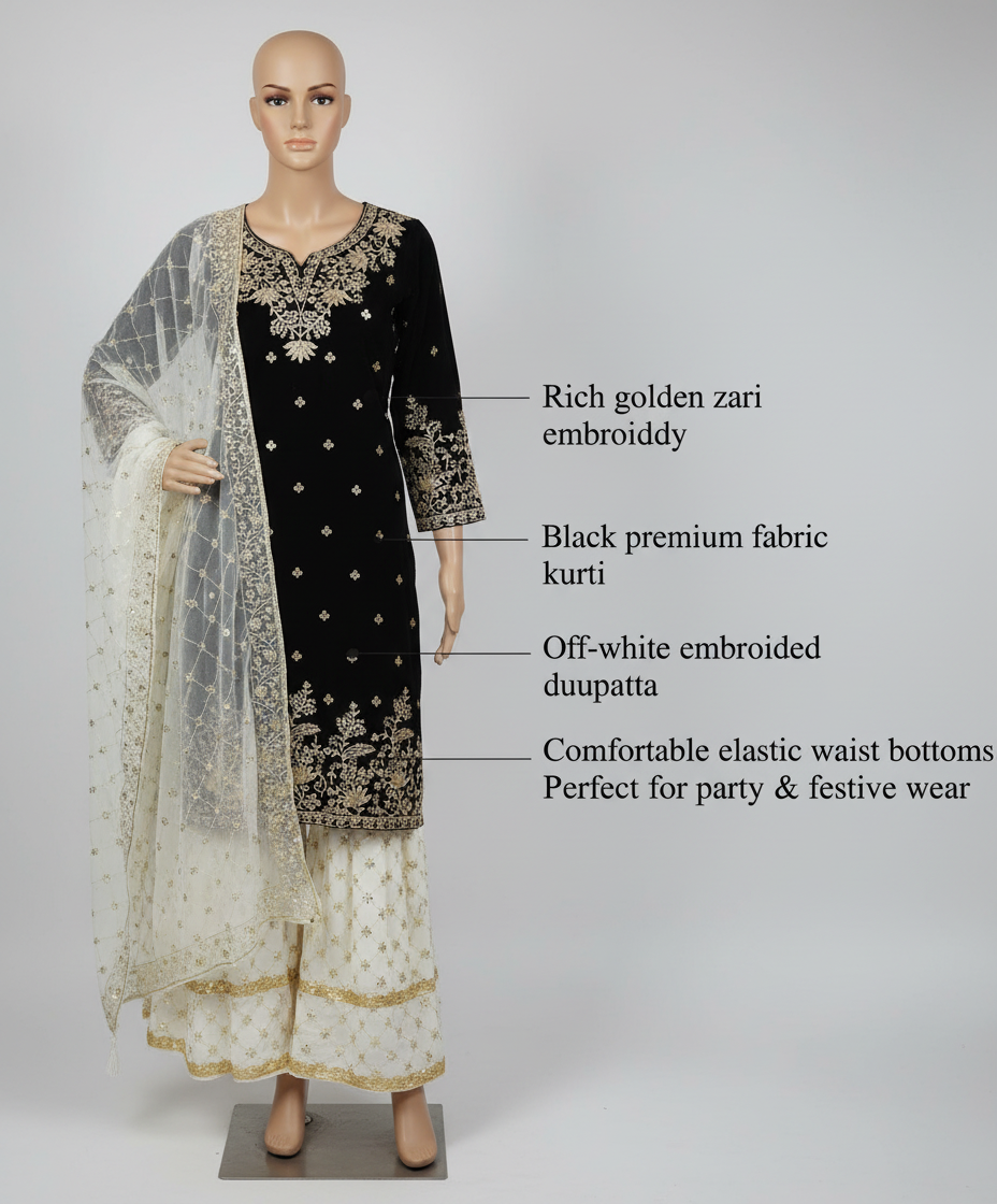 Noir Elegance Pakistani Kurta Set