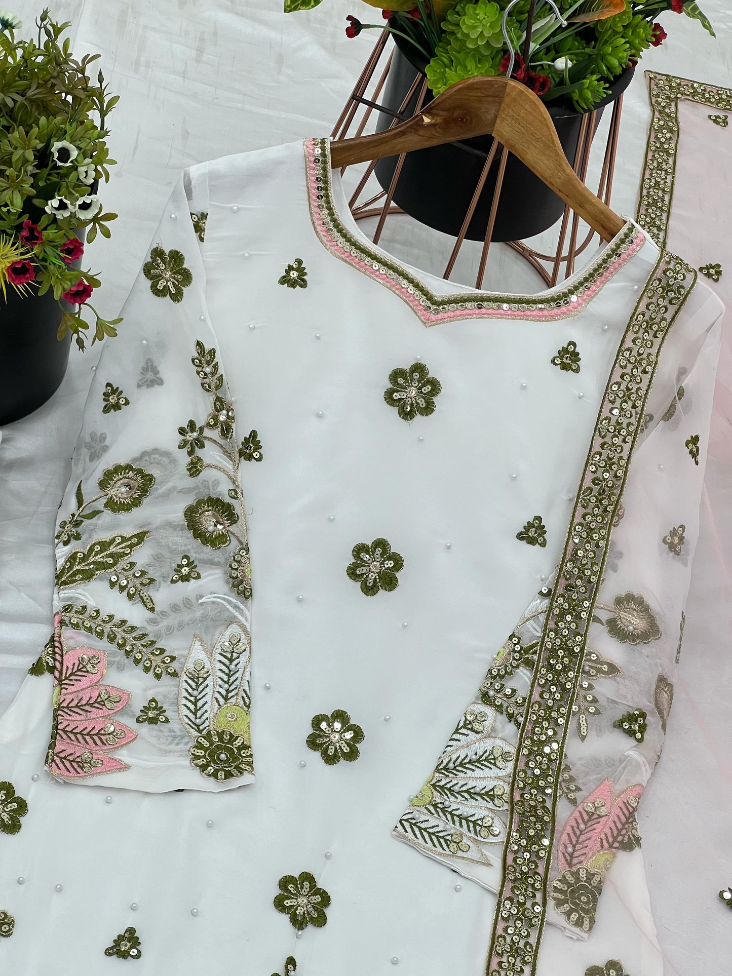 Noor Mahal Premium Embroidered Sharara Set with Organza Dupatta