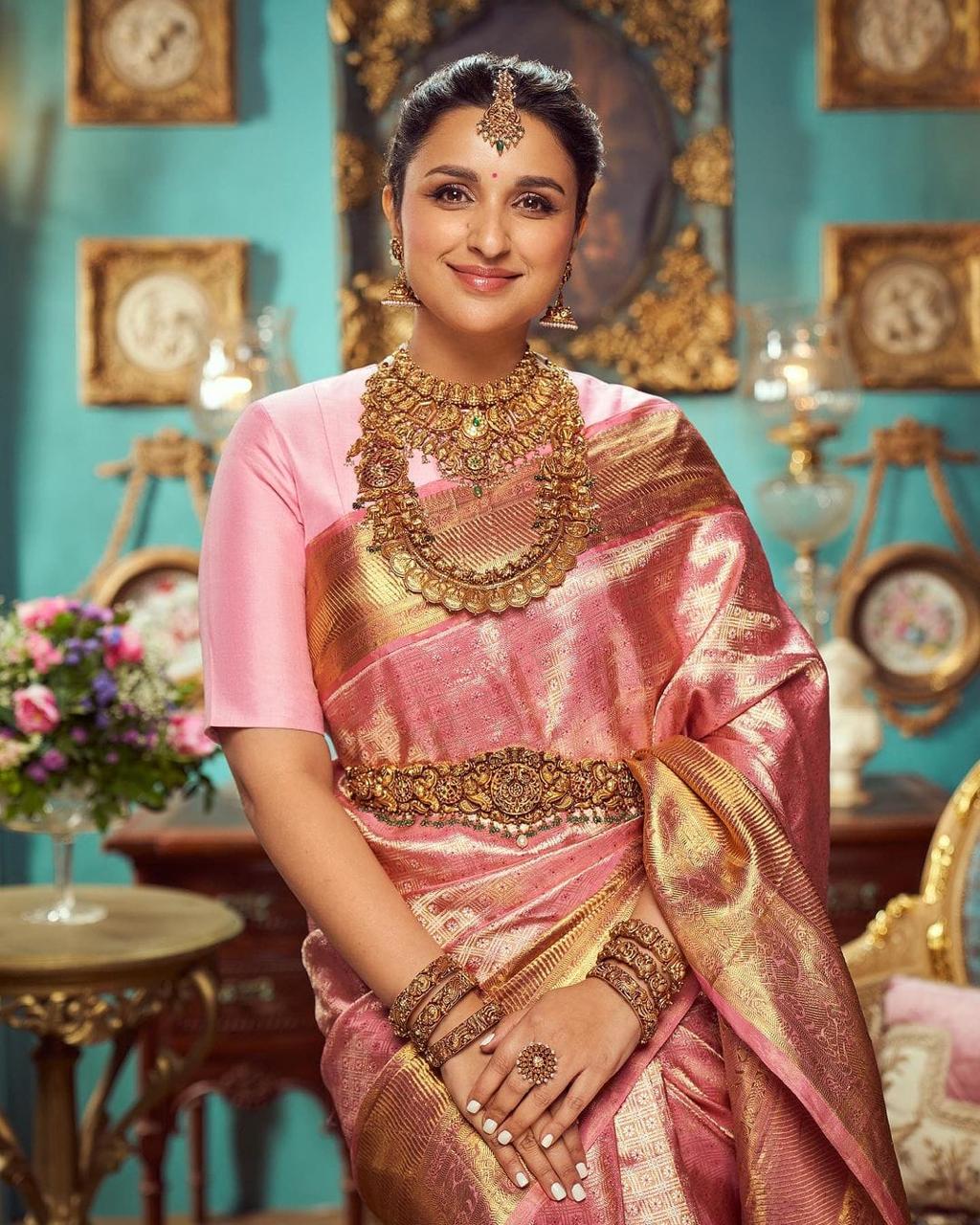 Pari Quartz Pink Kanchipuram Silk Saree