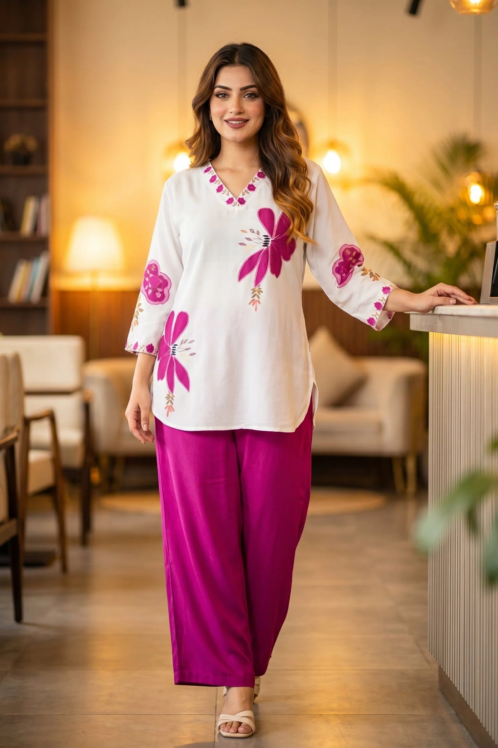 Flora Grace Mal Cotton Printed Kurti with Palazzo Set
