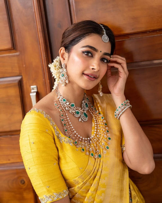 Pooja Hegde Kanchipuram Silk Saree