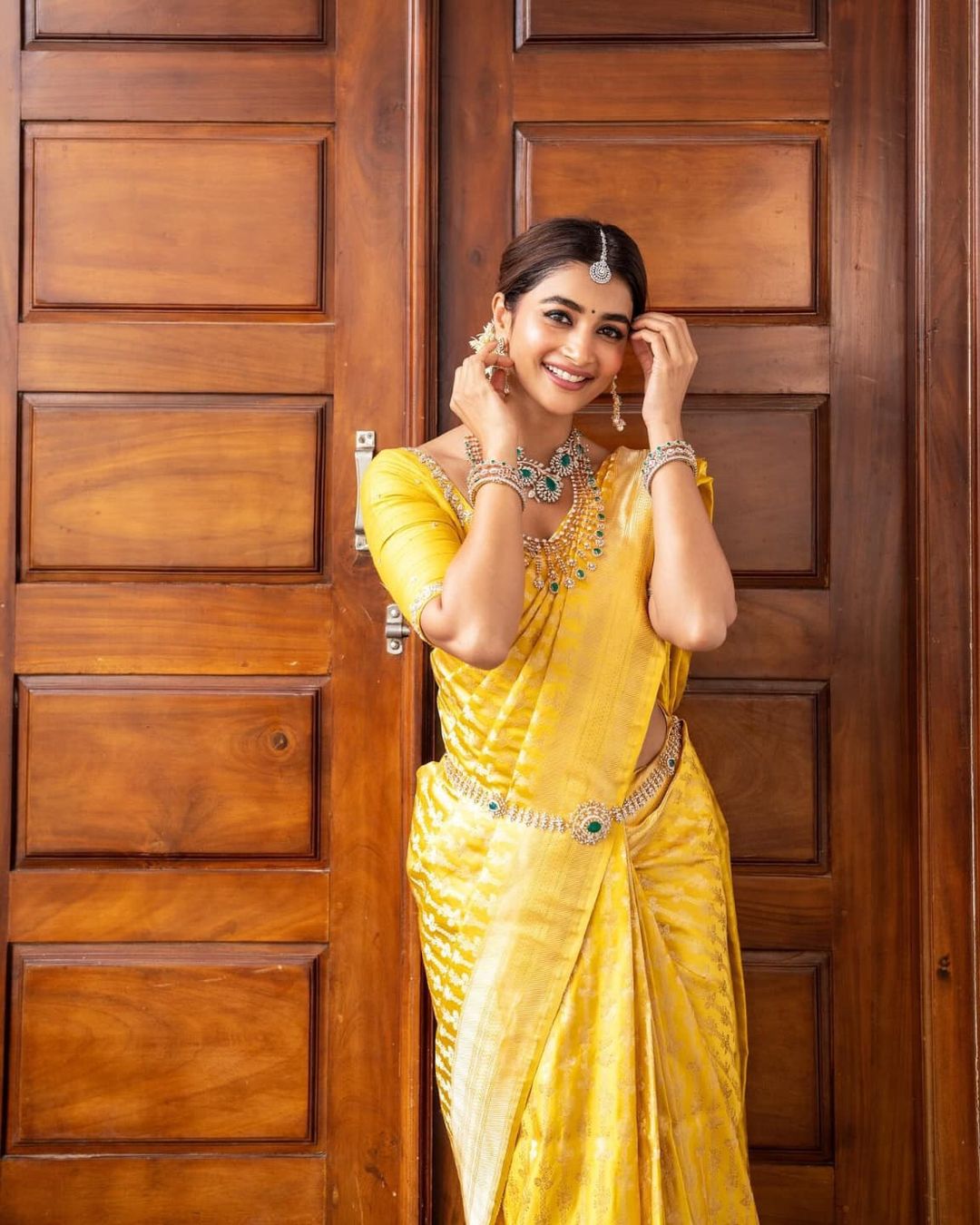 Pooja Hegde Kanchipuram Silk Saree