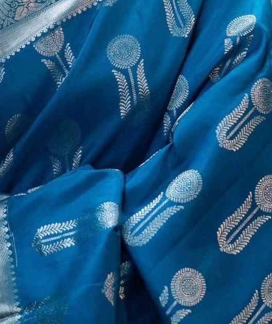 Royal Azure Silver Zari Silk Saree