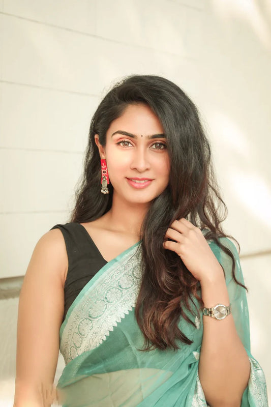 Sea Breeze Mint Green Organza Saree