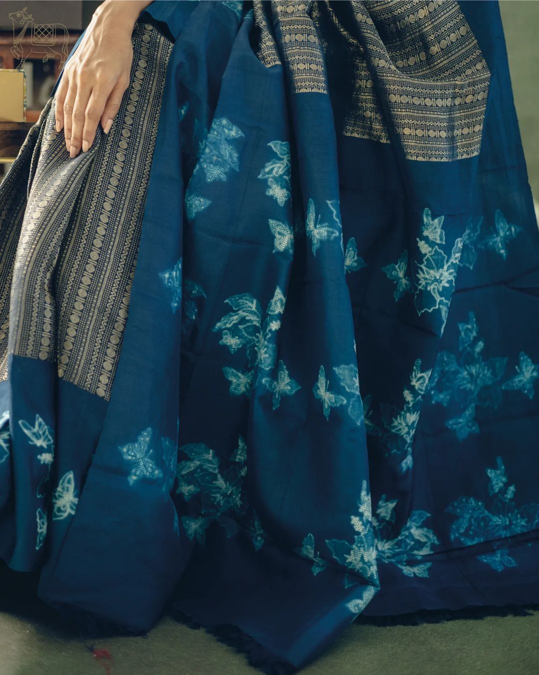 Silkyara Midnight Bloom Handcrafted Silk Saree