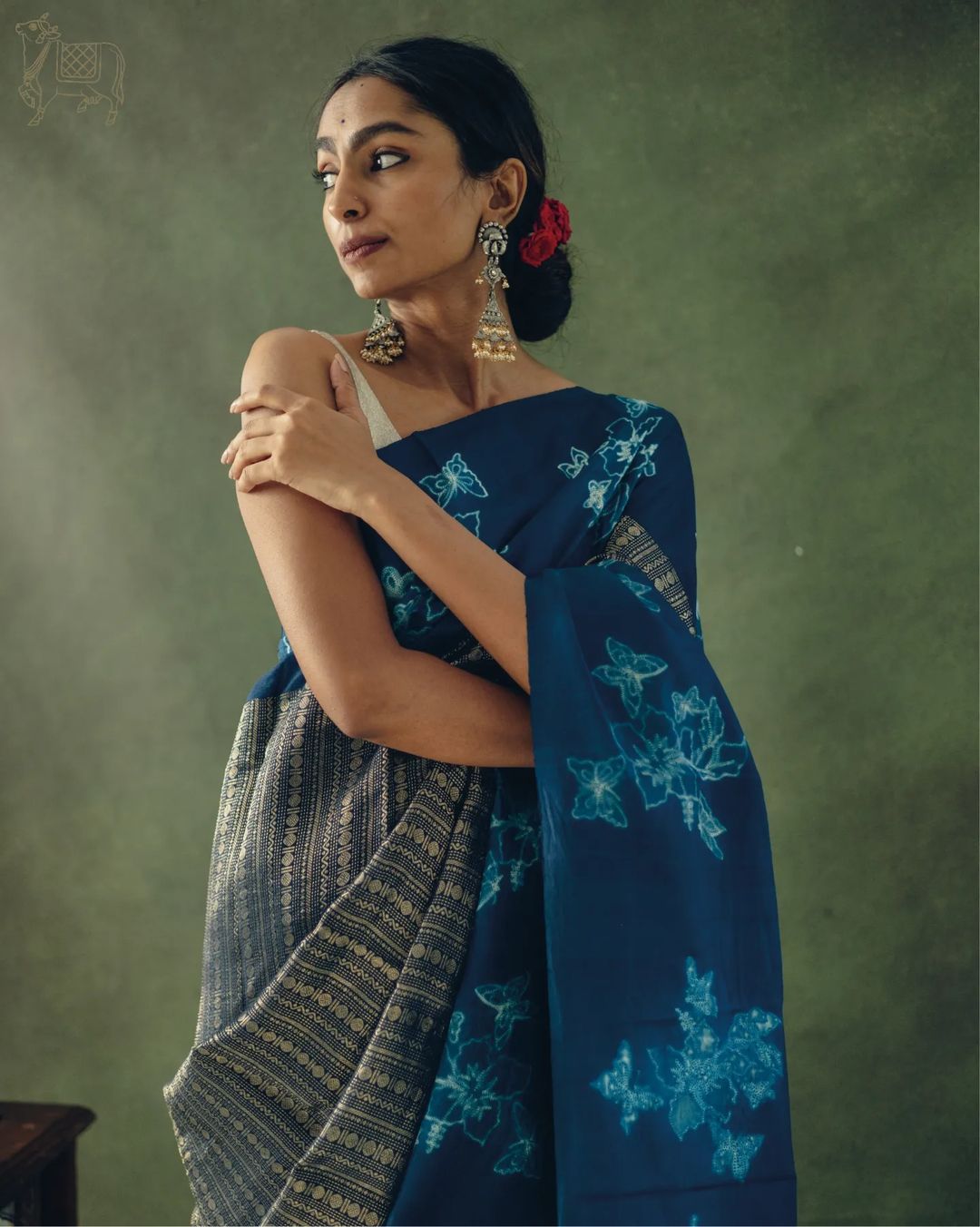 Silkyara Midnight Bloom Handcrafted Silk Saree