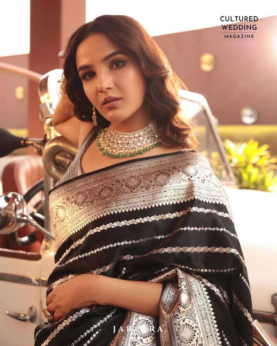 Silkyara Noir Royale Silver Zari Silk Saree