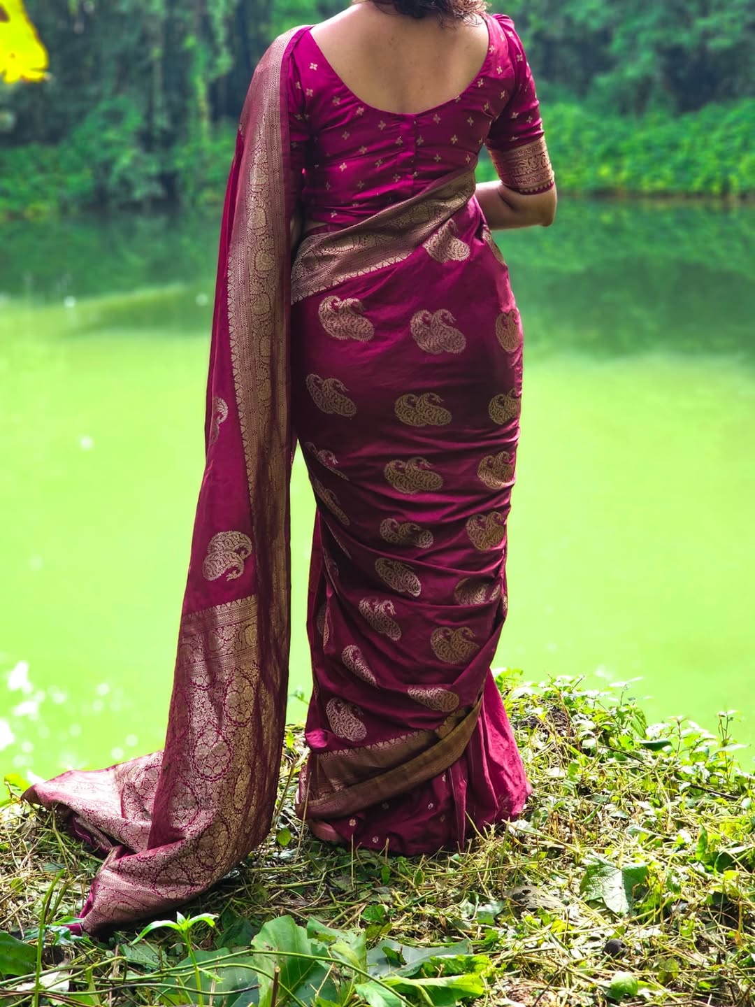 Silkyara Royal Magenta Banarasi Silk Saree
