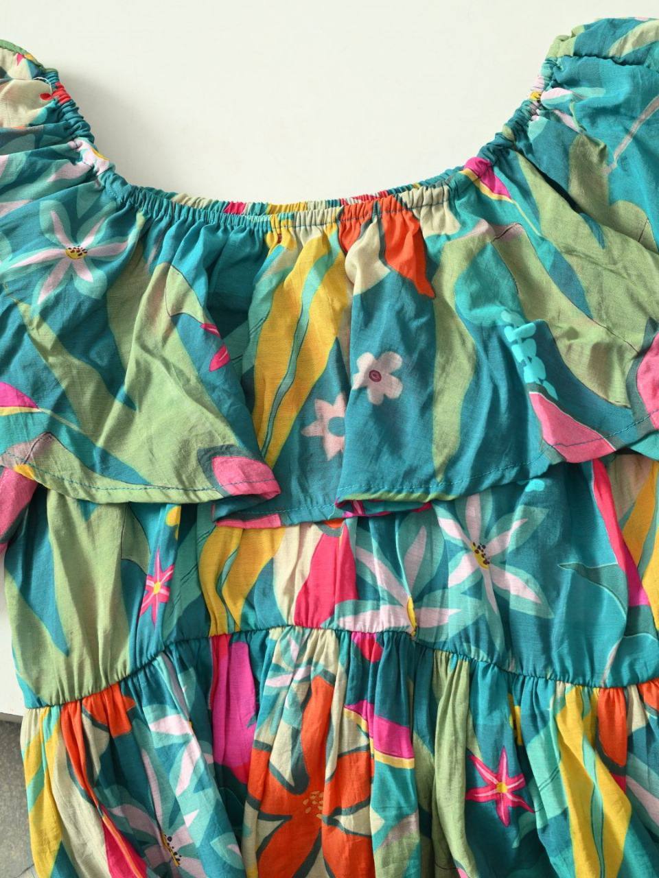 Tropical Floral Off-Shoulder Maxi Dress for Women