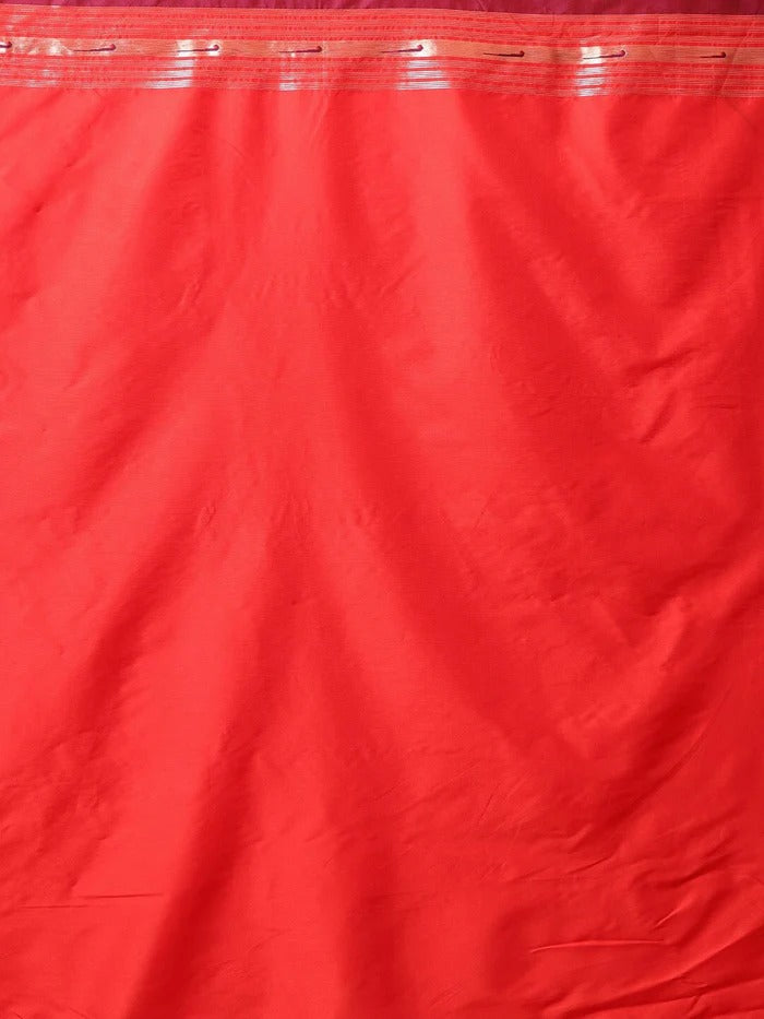 Vibrant Orange Art Silk Saree