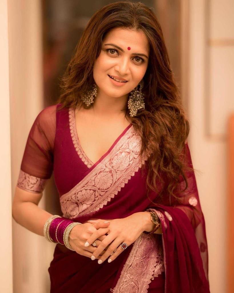 Vintage Wine Georgette Saree