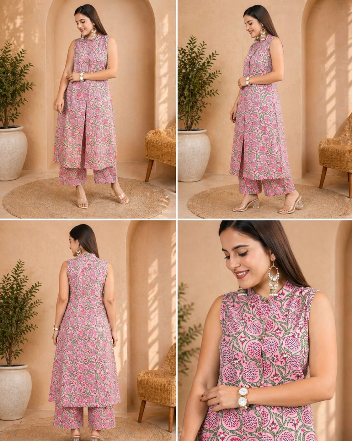 Floral Cotton Kurta Palazzo Set