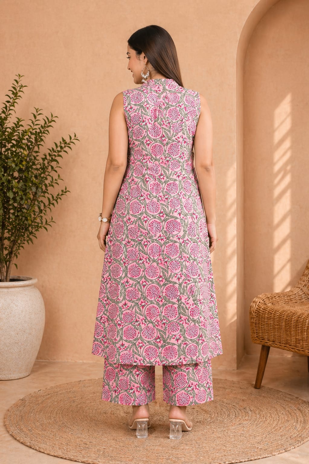 Floral Cotton Kurta Palazzo Set