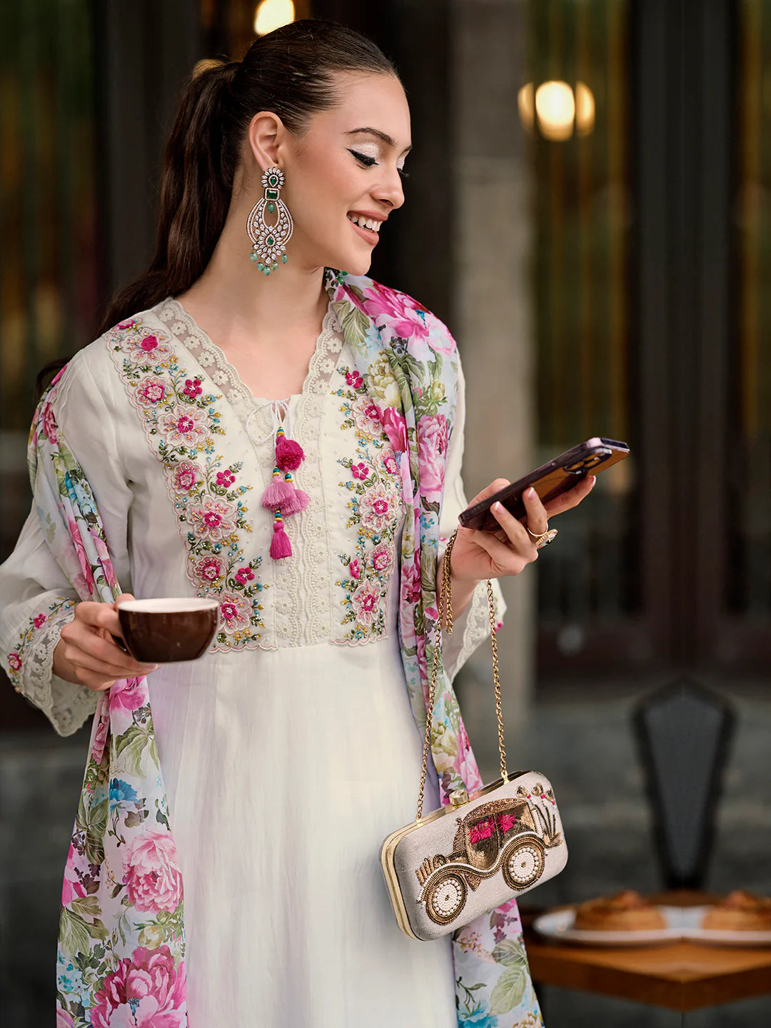 Women Embroidery Straight Kurta Set with Dupatta