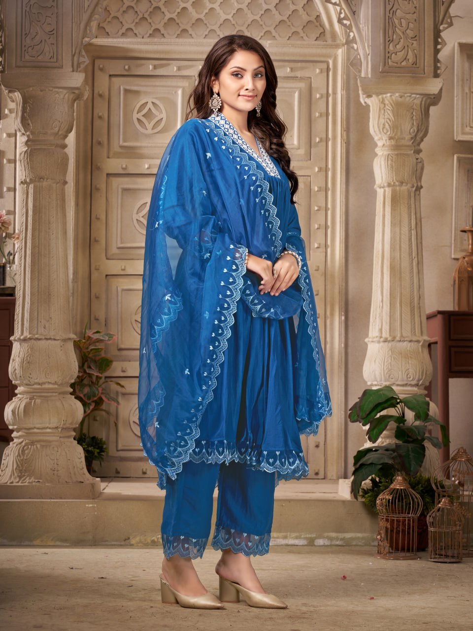 Women's Embroidered Anarkali Kurta Set with Dupatta