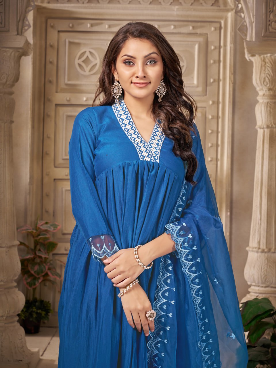 Women's Embroidered Anarkali Kurta Set with Dupatta