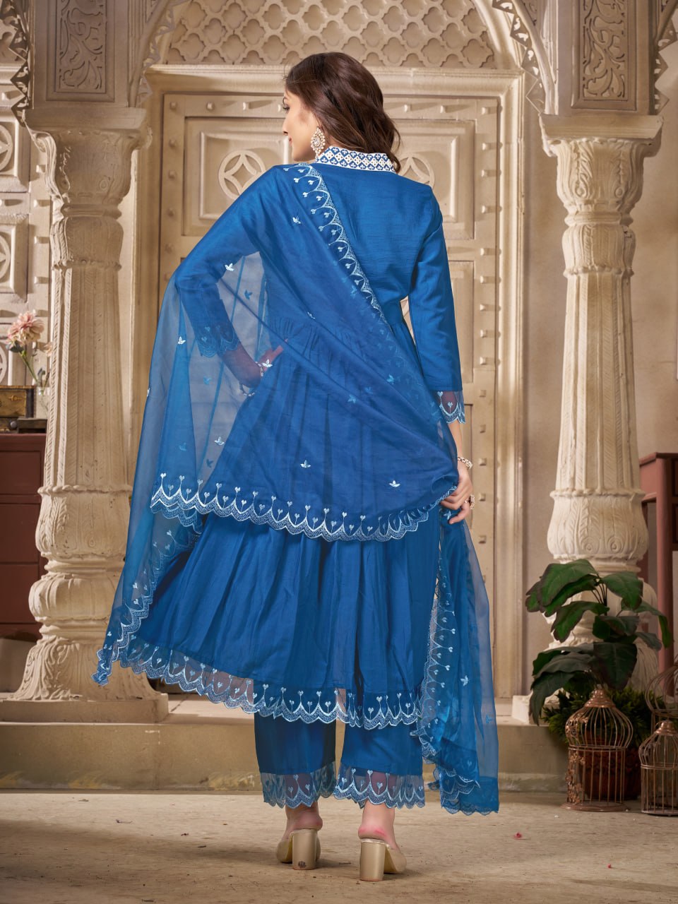 Women's Embroidered Anarkali Kurta Set with Dupatta