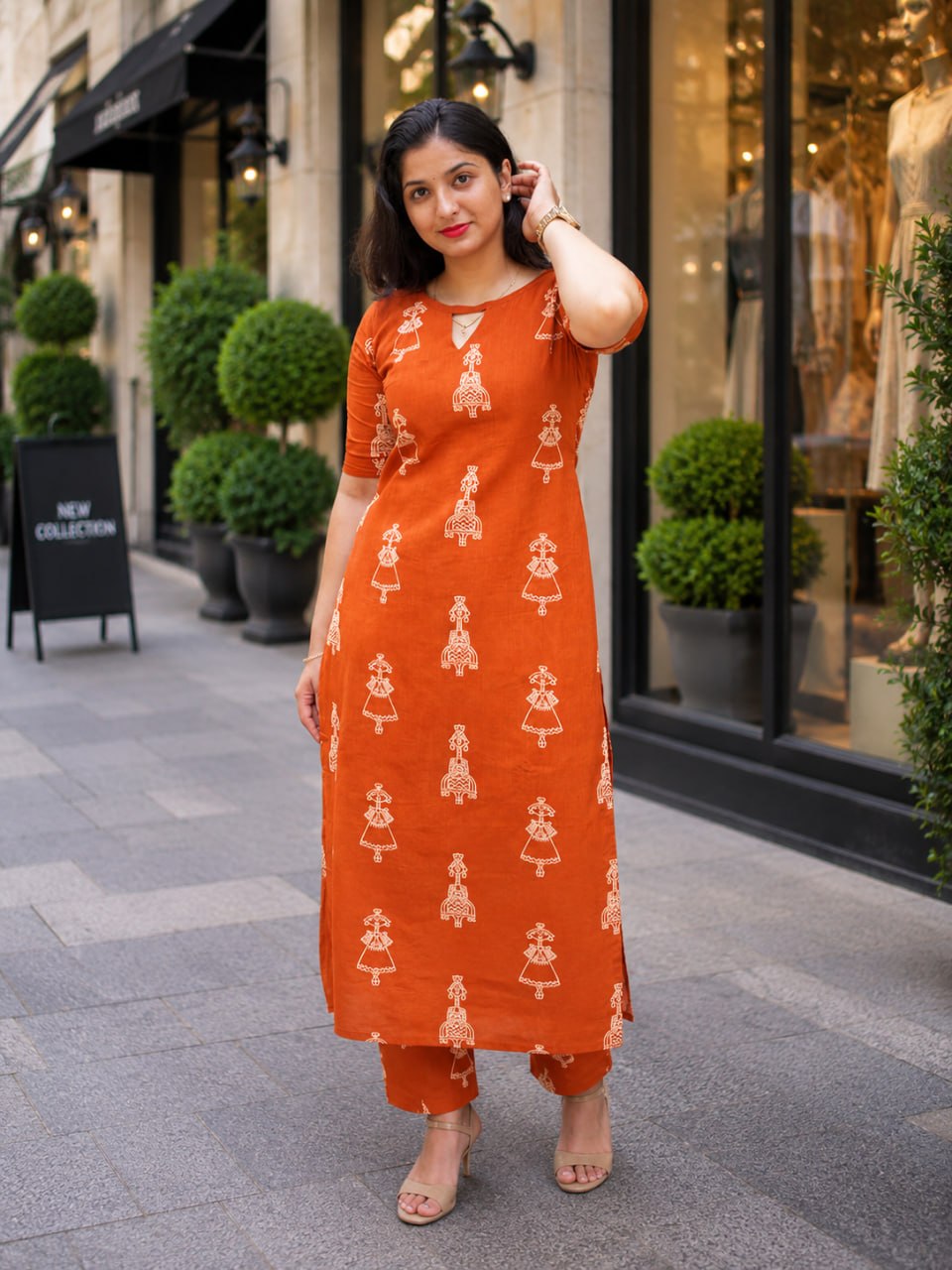 Women's Printed Rayon Straight Kurta with Pant Set